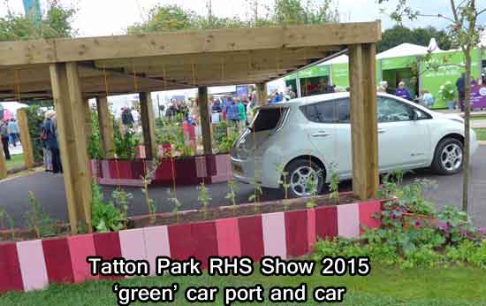 Green Car Port and Car at Tatton Park RHS Show 2015
