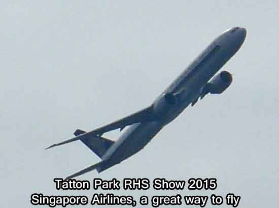 Singapore Airlines flying over Tatton Park RHS Show 2015