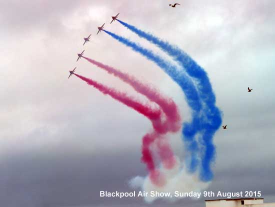 The Red Arrows at the Blackpool Air Show 2013