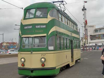 Blackpool Heritage Tram Balloon 717 on the day of Blackpool Totally Transport 2013