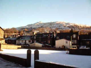 Ambleside overlooked by Wansfell Pike.