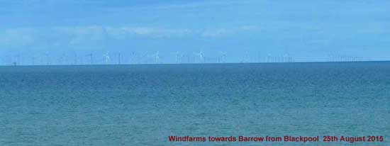 View of Windfarms from Blackpool