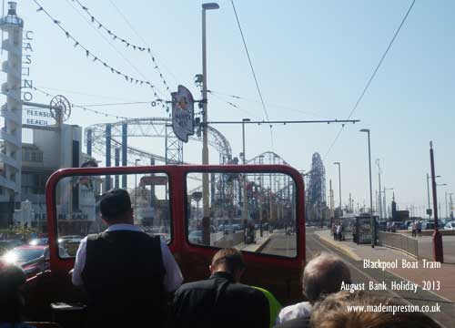 Riding the Blackpool Boat Tram on a sunny day 2013.