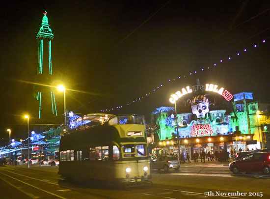 photo of English Electric tram 'Princess Alice' at Blackpool Illuminations