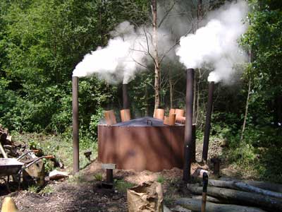 making charcoal