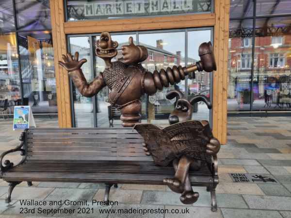 Wallace and Gromit public art in Preston