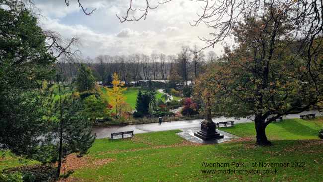 Avenham Park Preston looking south over the River Ribble