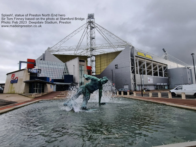 Sir Tom Finney, Splash statue, Deepdale, PNE, Preston