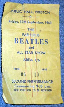 Beatles ticket from 1963