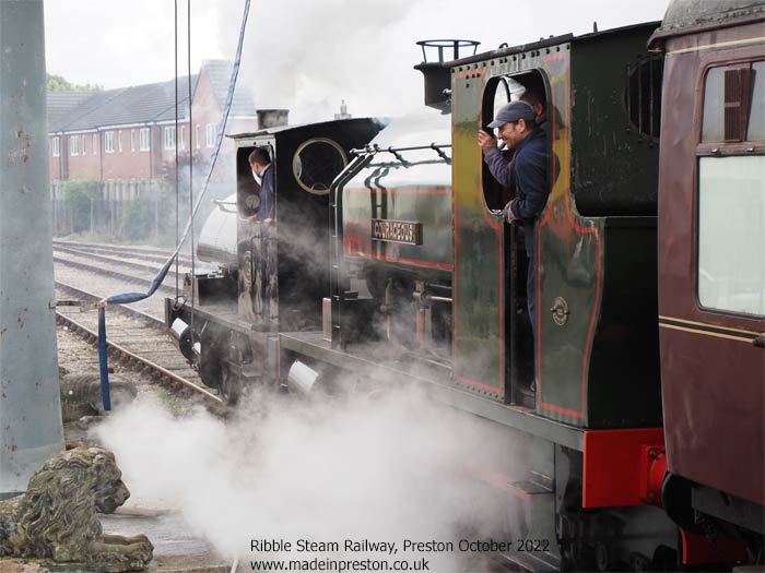 Double headed train on the Ribble Steam Railway Peston  October 2022