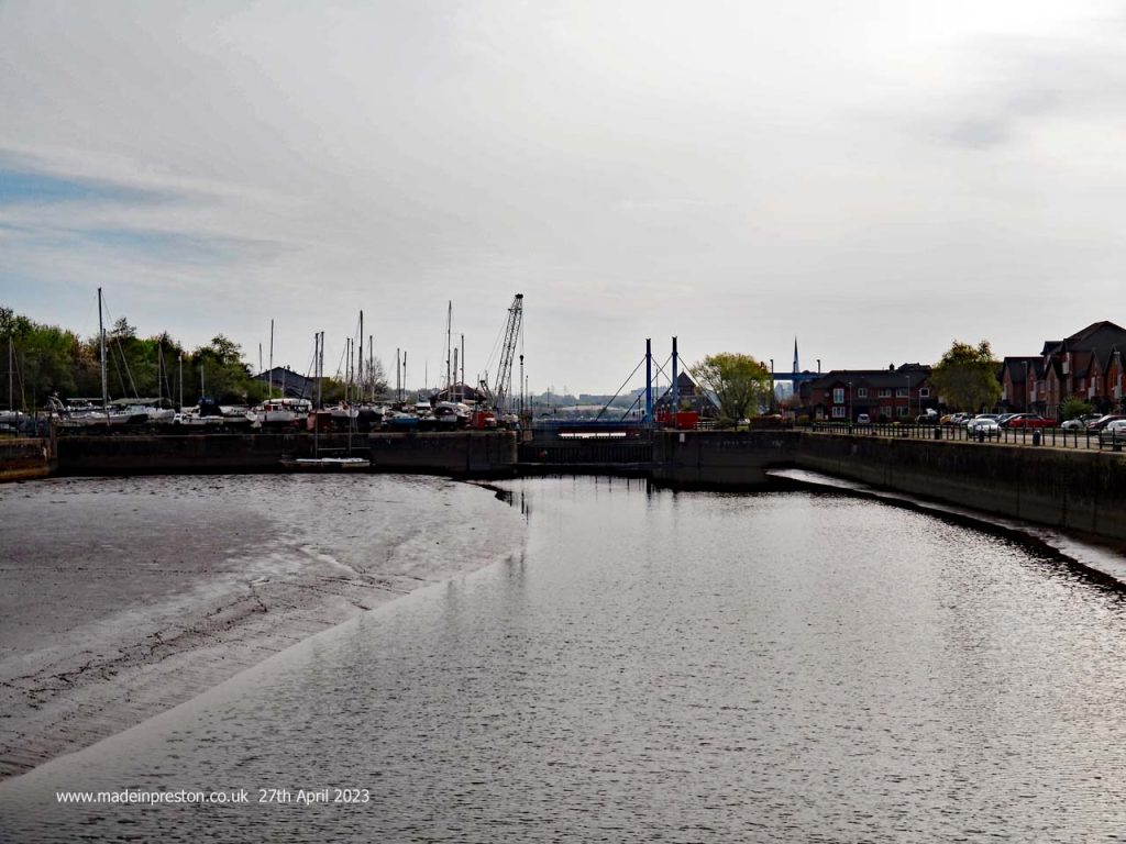 The view into the Port of Preston from the outer Basin Locks