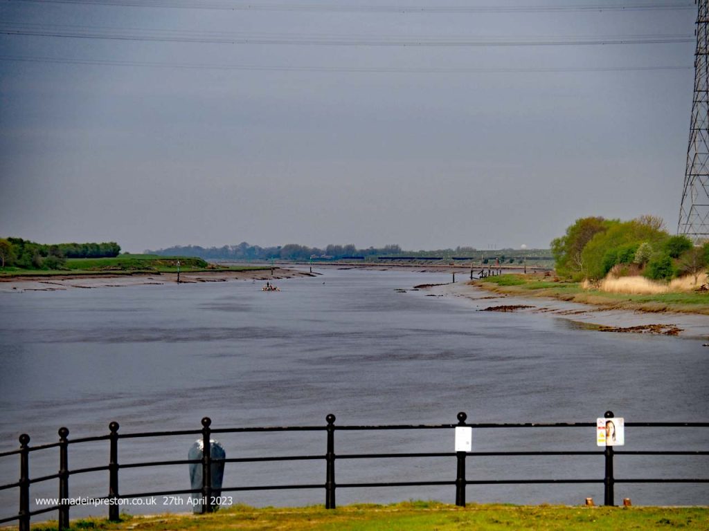 The view along the River Ribble from the Bullnose at the far western end of Preston Docks