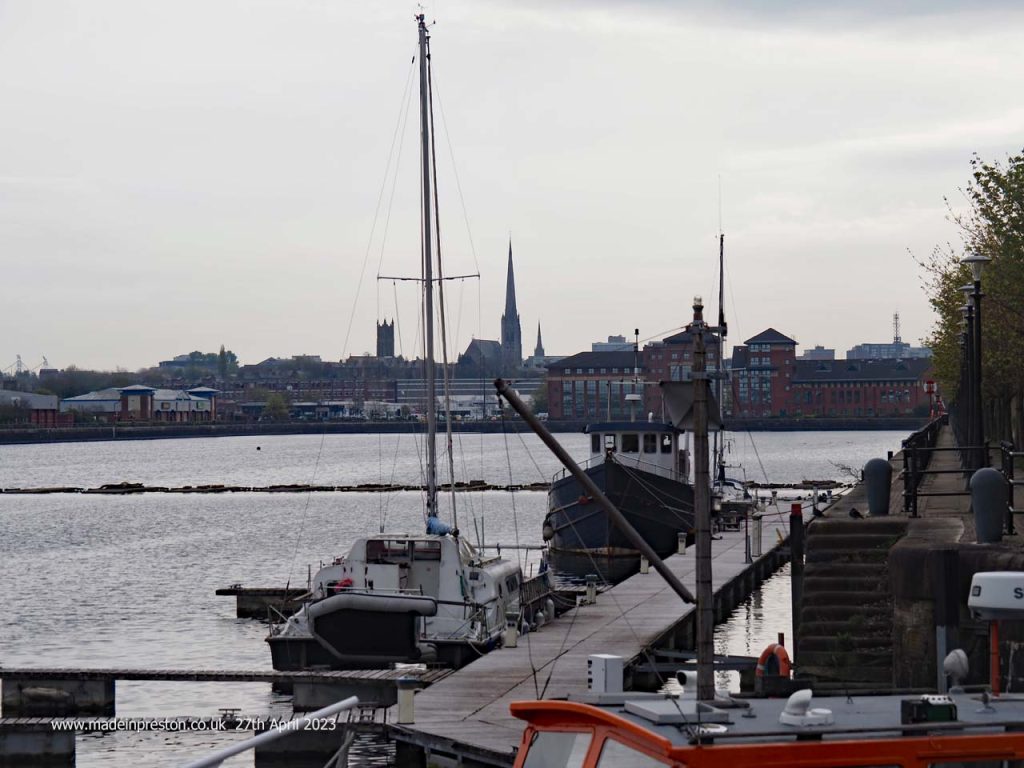 The view inside the main dock at the Port of Preston