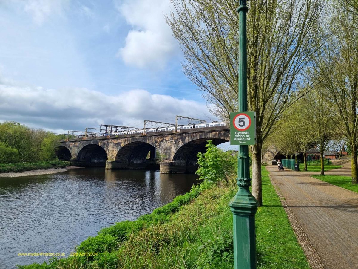 West Coast Main Line crossing the River Ribble Preston, 23rd April 2024