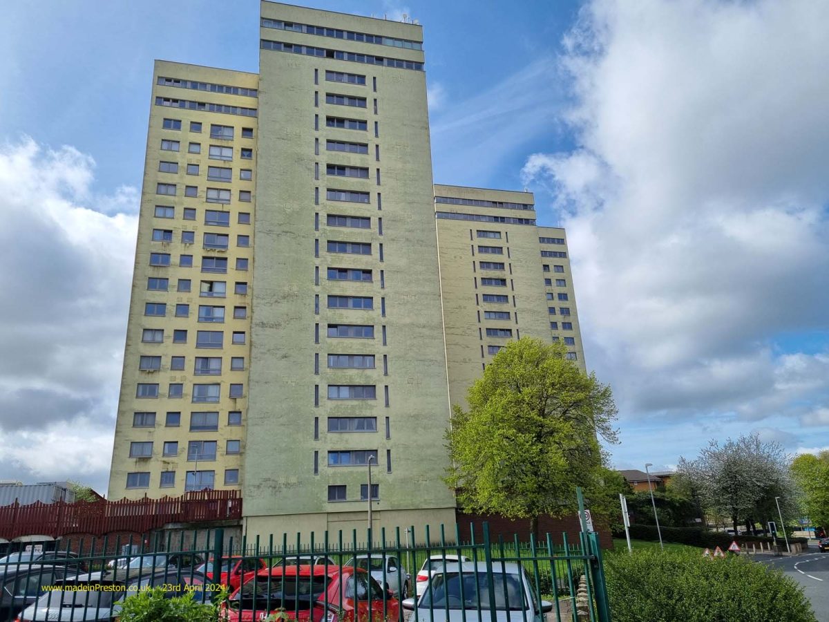 Hight rise flats, Avenham, Preston 23rd April 2024